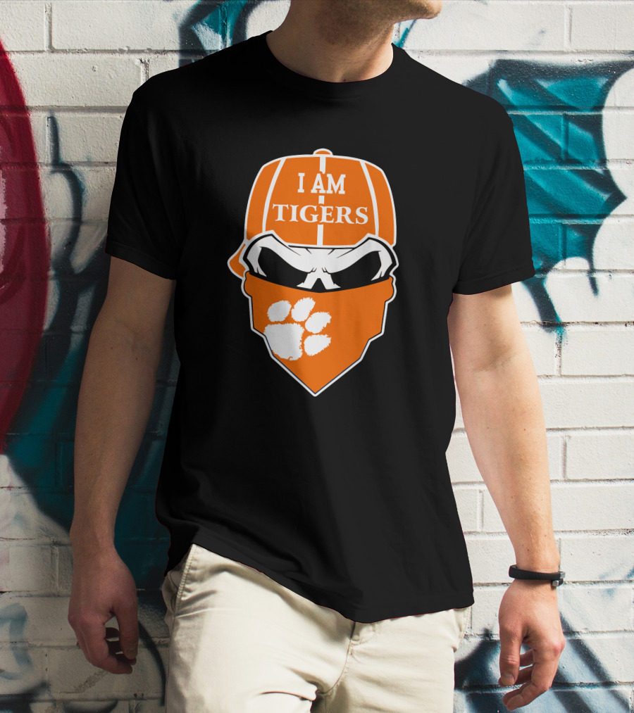 Clemson Tigers I Am Tigers Skull Paw T-Shirt