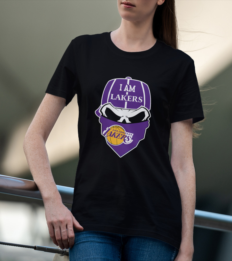 I Am Lakers Los Angeles Lakers Skull T-Shirt
