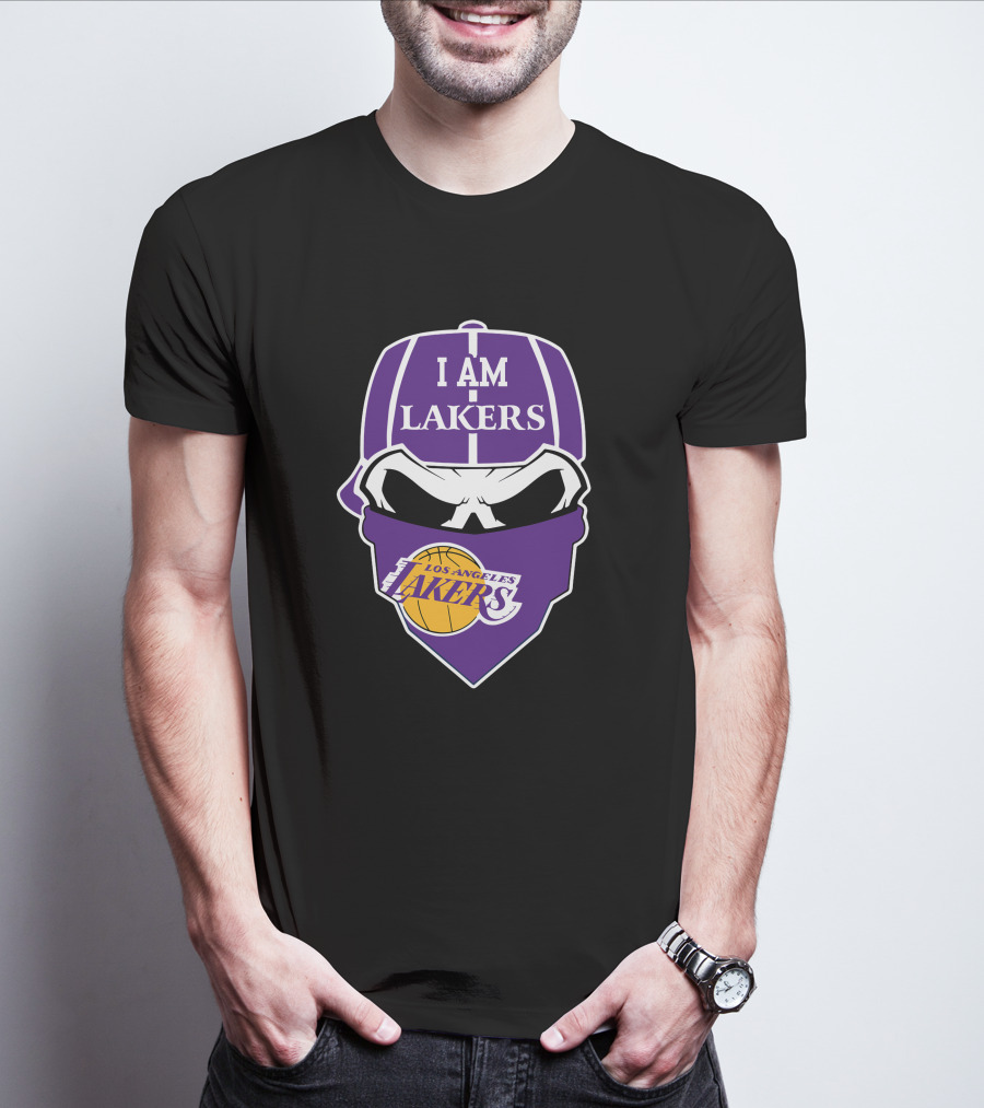 I Am Lakers Los Angeles Lakers Skull T-Shirt