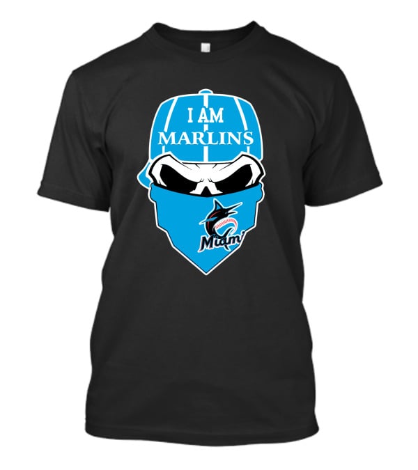 I Am Marlins Miami Marlins Skull T-Shirt
