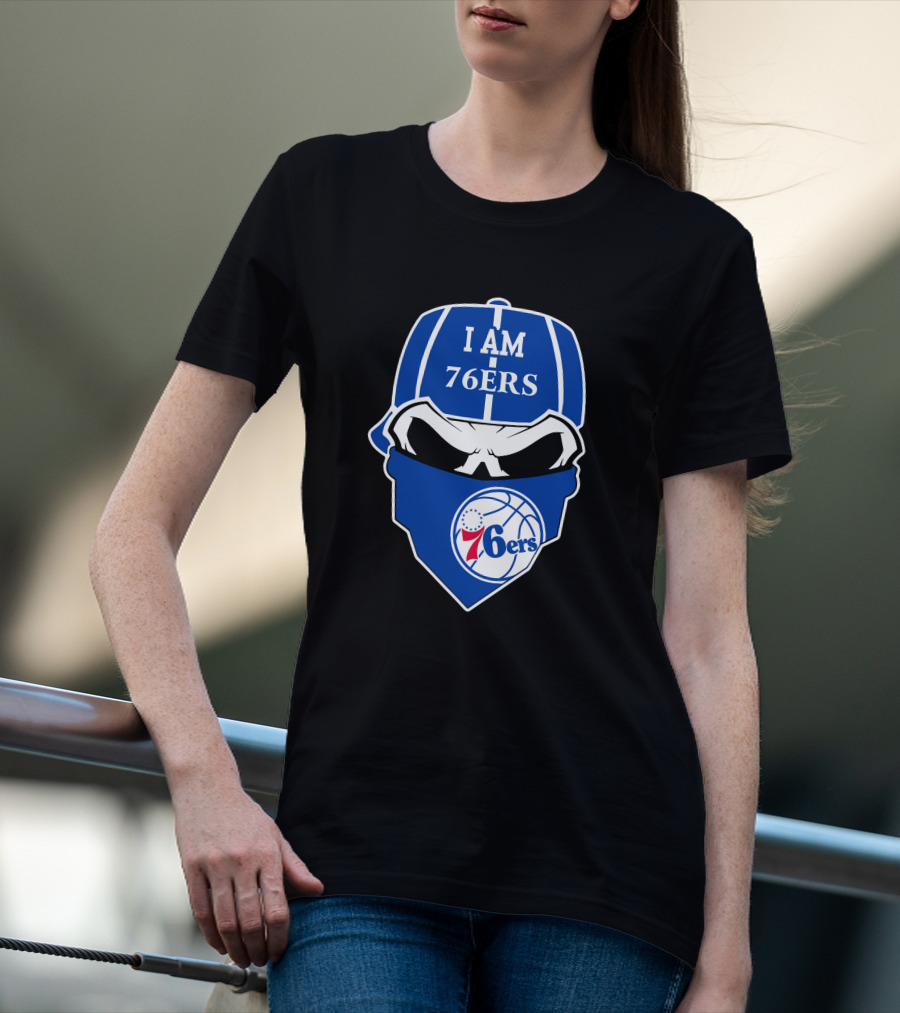 I Am 76ers Skull Logo Philadelphia 76ers T-Shirt