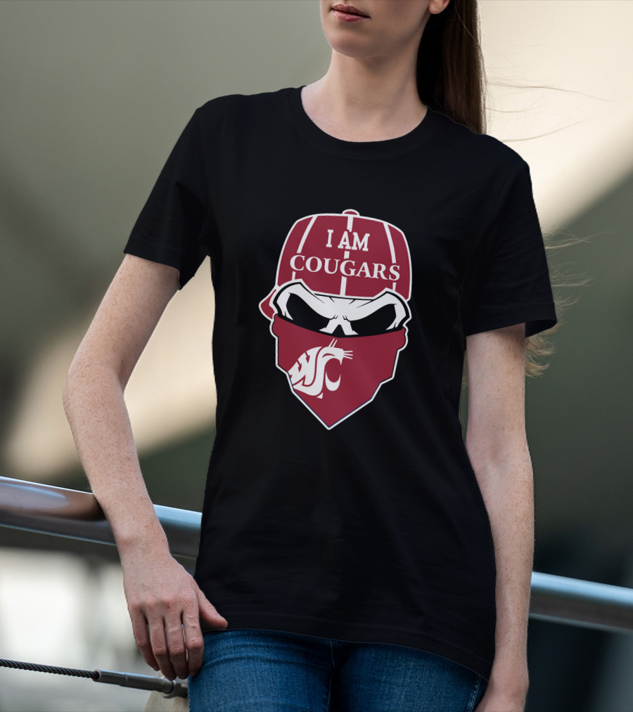 I Am Cougars Washington State Skull T-Shirt