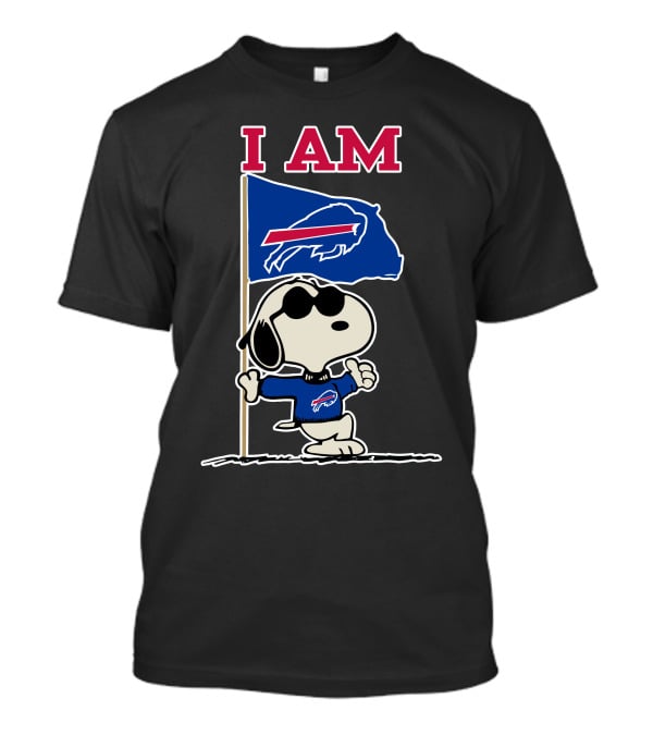 I Am Buffalo Bills Snoopy Flag T-Shirt