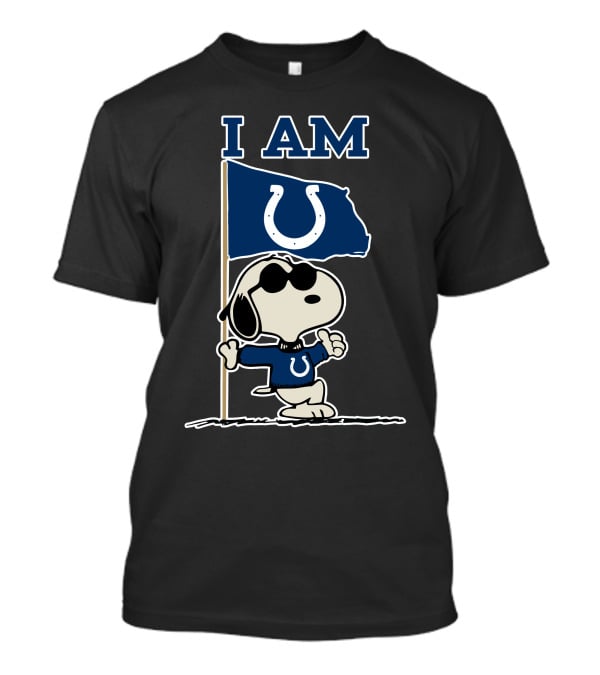 I Am Indianapolis Colts Snoopy Flag T-Shirt