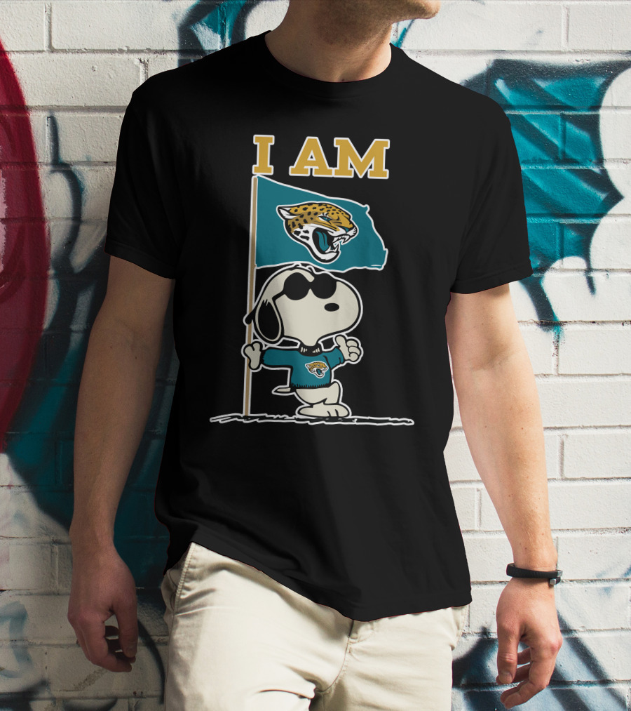 I Am Jacksonville Jaguars Snoopy Flag T-Shirt