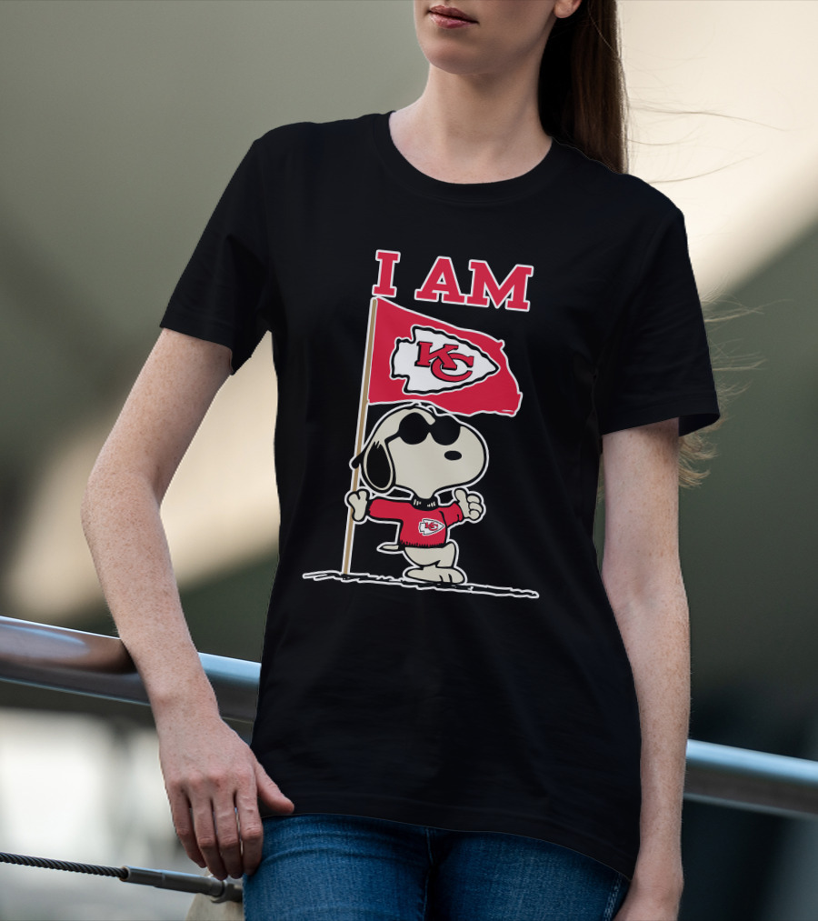 I Am Kansas City Chiefs Snoopy Kc Flag T-Shirt