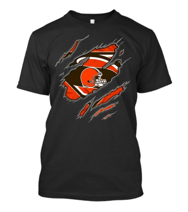Cleveland Browns Superman Logo Rip With Helmet T-Shirt