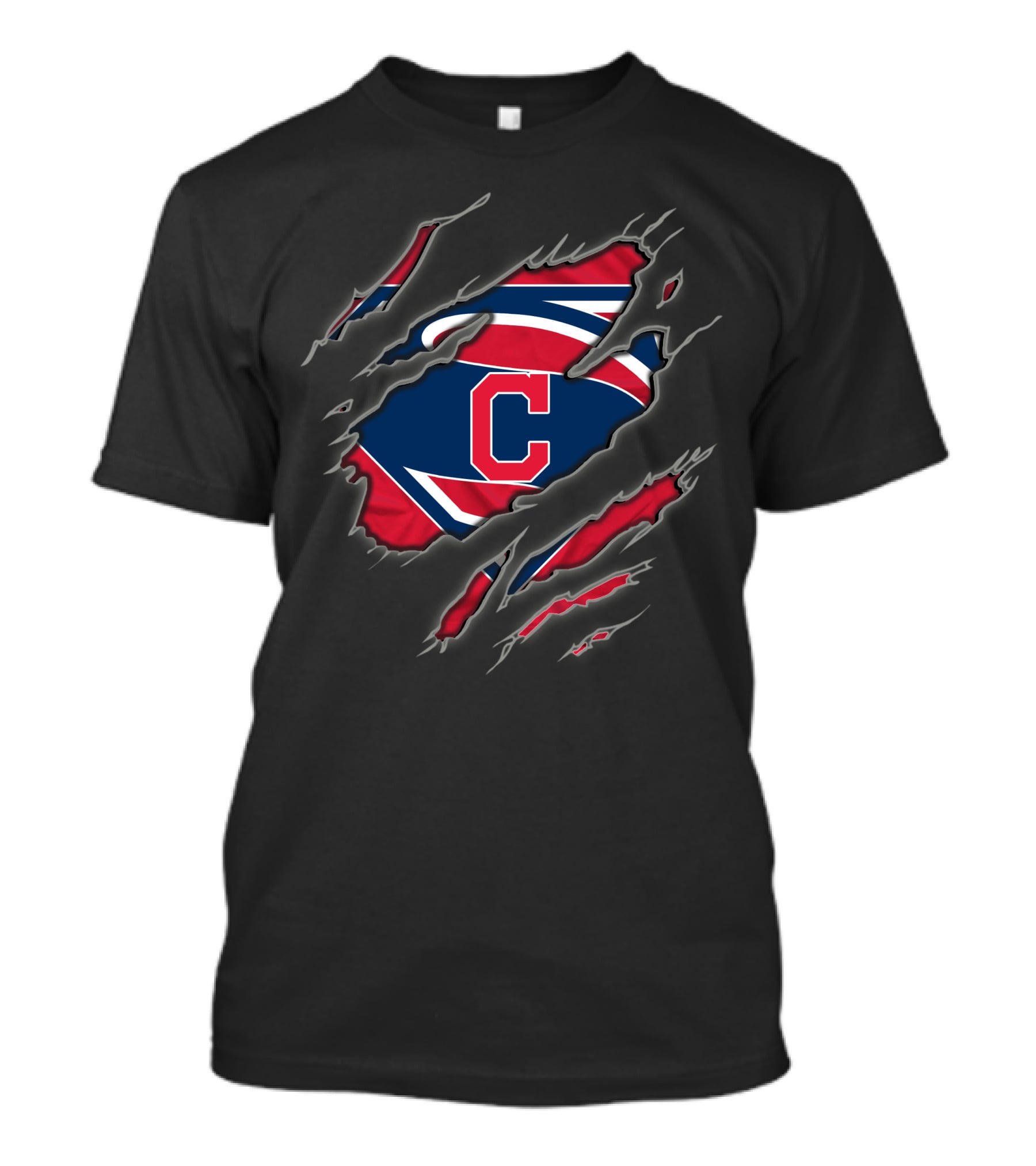 Cleveland Indians Superman Logo Claw Marks T-Shirt