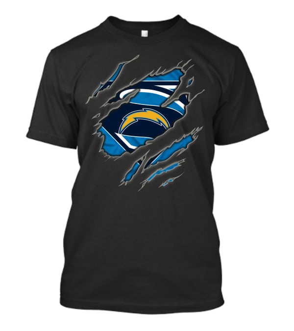 Los Angeles Chargers Superman Logo Lightning Bolt T-Shirt