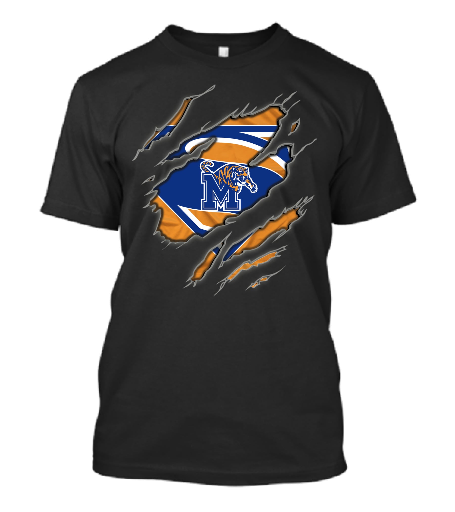 Memphis Tigers Superman Logo With Tiger And Claw Marks T-Shirt