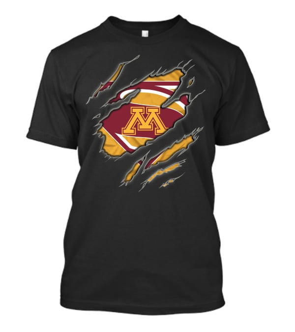 Minnesota Golden Gophers Superman Logo With Claw Marks T-Shirt