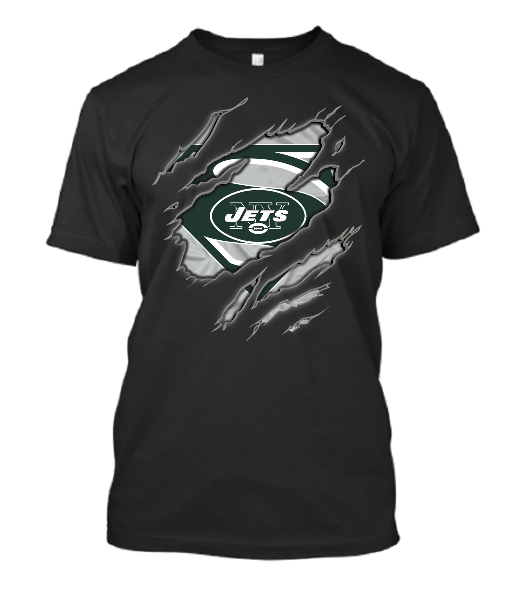 New York Jets Superman Logo Rip T-Shirt