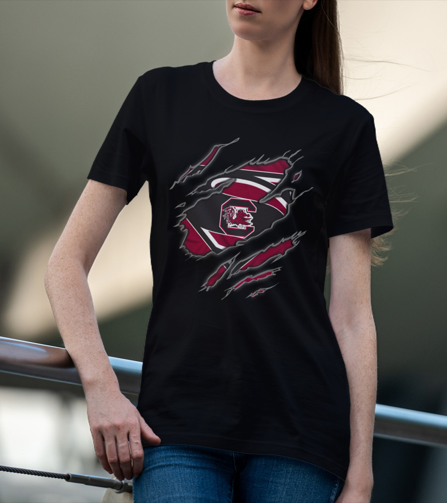 South Carolina Gamecocks Superman Logo Claw Marks T-Shirt