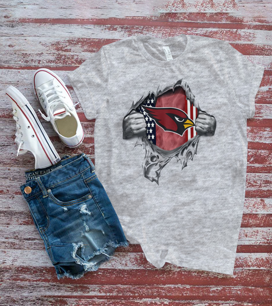 Arizona Cardinals Logo American Flag T-Shirt