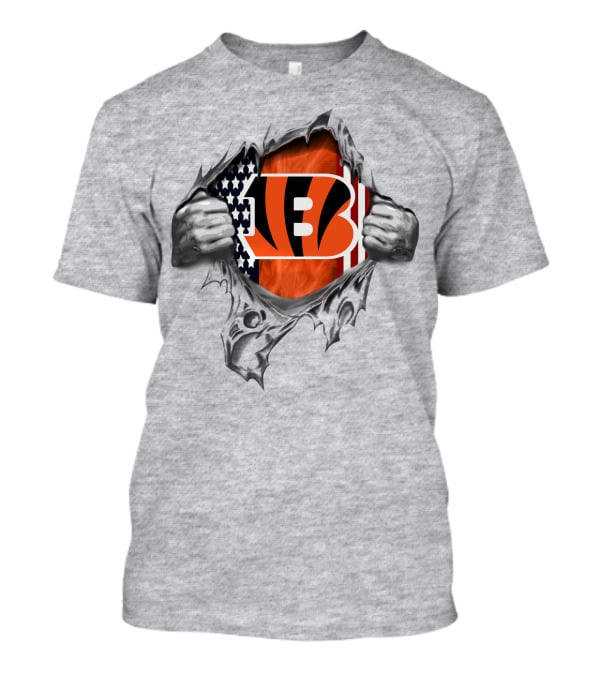 Cincinnati Bengals American Flag Fan Pride Burst T-Shirt