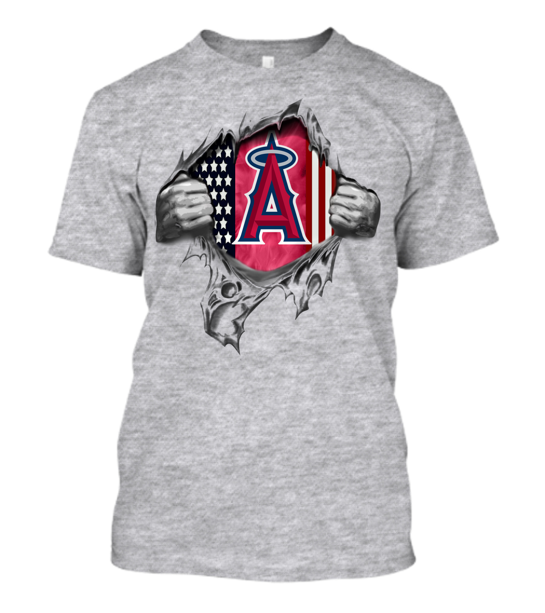 Los Angeles Angels American Flag Peeling Revealed T-Shirt