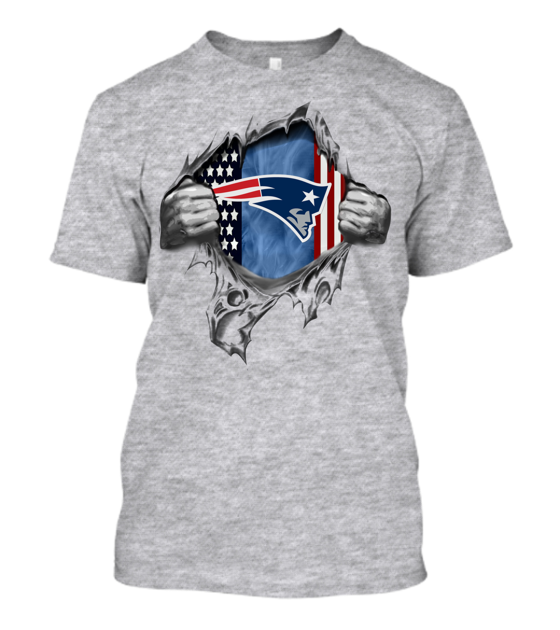New England Patriots Flag With Stars And Stripes Patriots T-Shirt