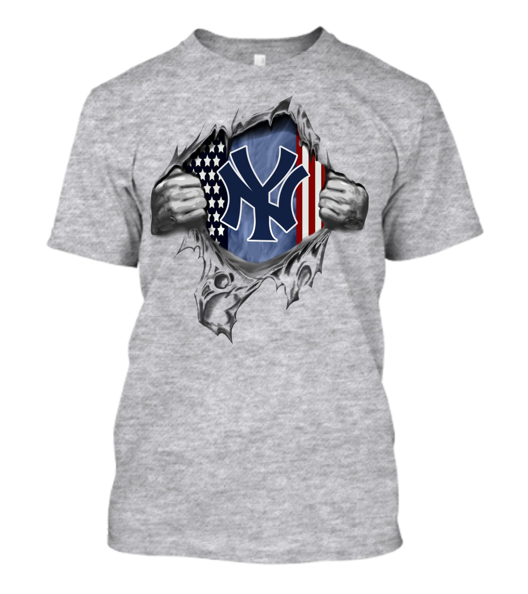 New York Yankees American Flag Torn Reveal T-Shirt
