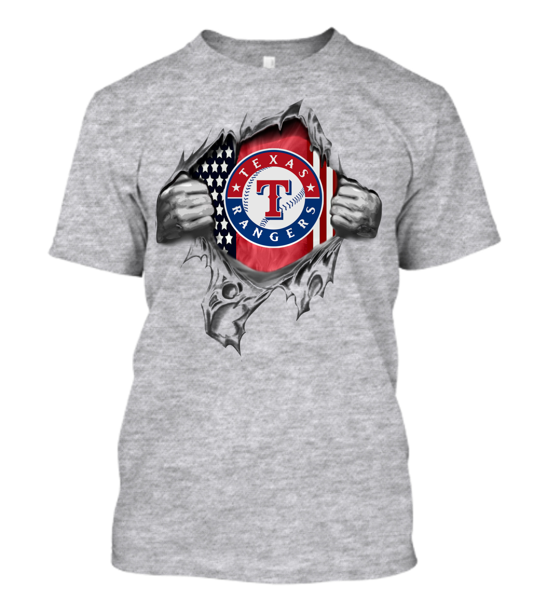 Texas Rangers American Flag Torn Reveal T-Shirt