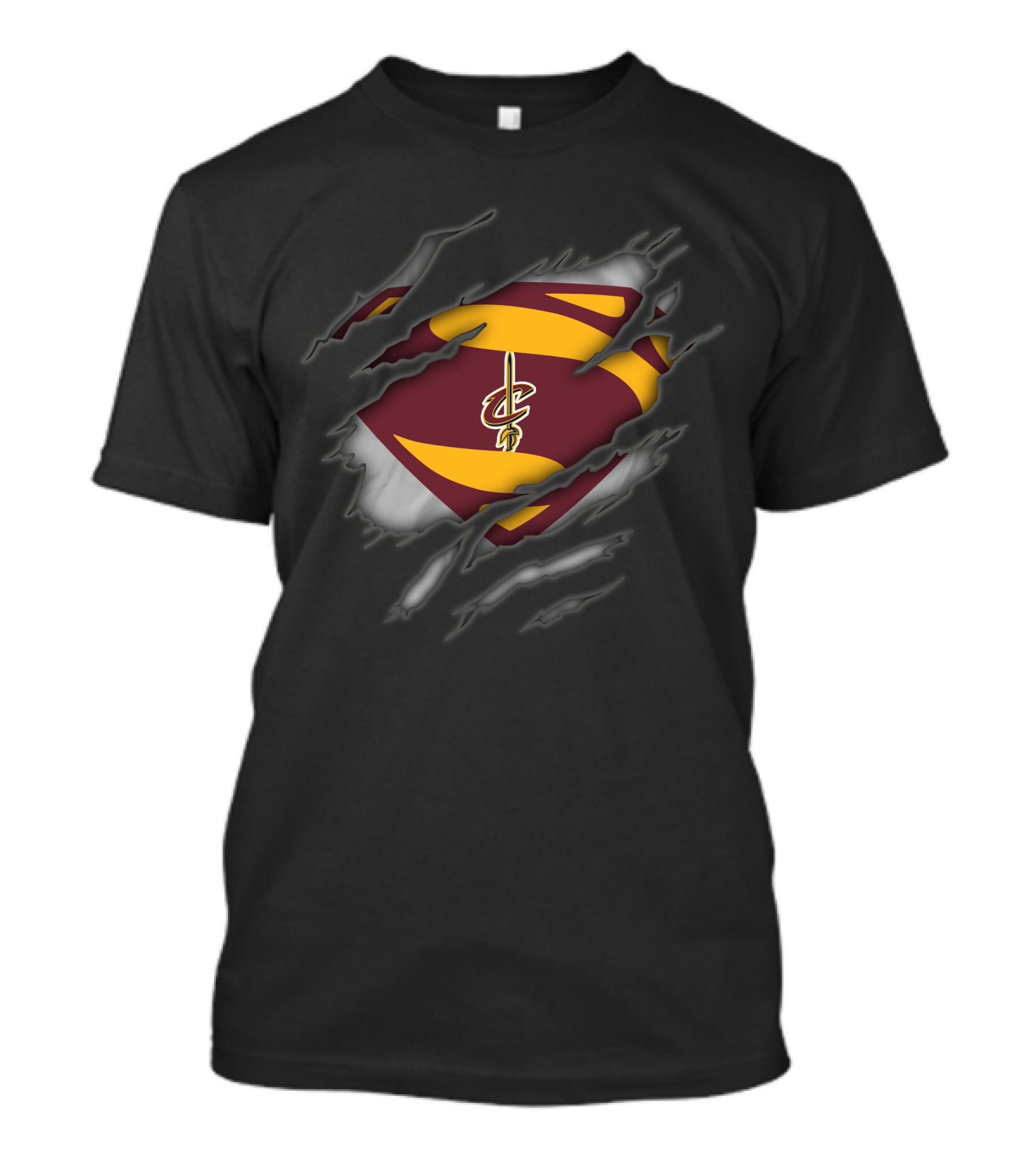 Cleveland Cavaliers Logo Superman Style Tear Revealed T-Shirt