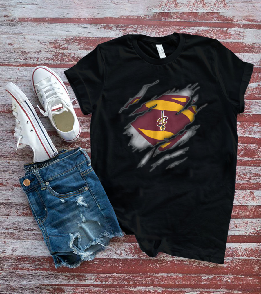 Cleveland Cavaliers Logo Superman Style Tear Revealed T-Shirt