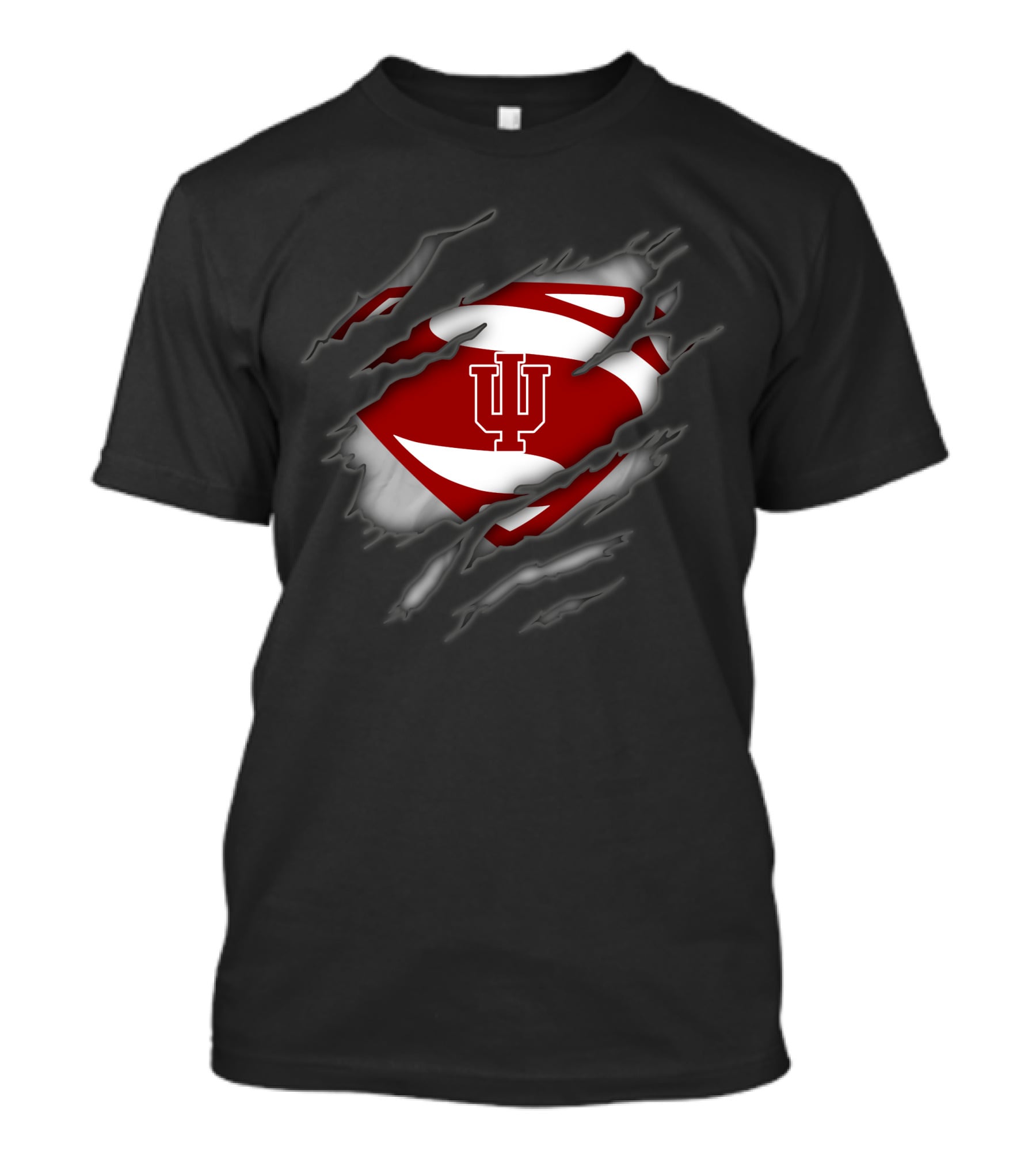 Indiana Hoosiers Superman Logo Iconic Symbol Rip T-Shirt