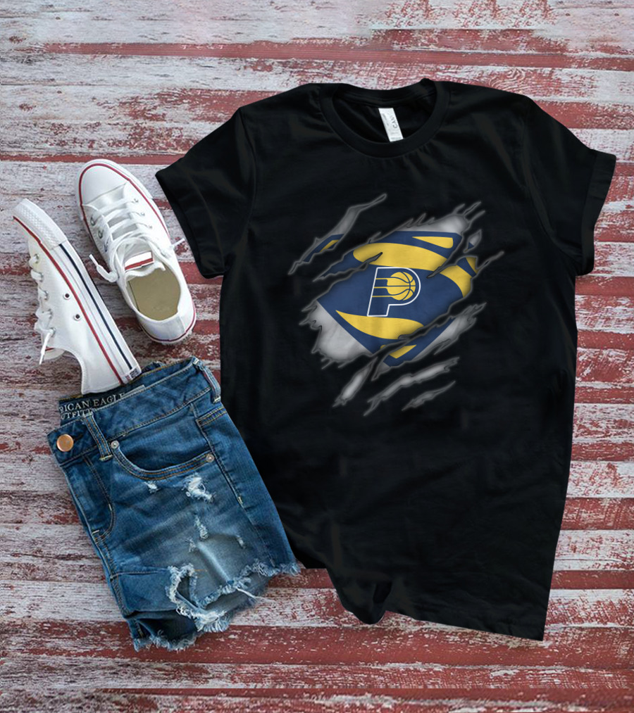 Indiana Pacers Basketball Emblem Revealed Through Superman-Inspired Tear T-Shirt