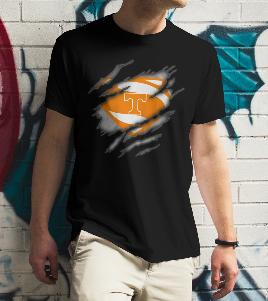 Tennessee Volunteers Iconic T Logo Superhero Rip T-Shirt
