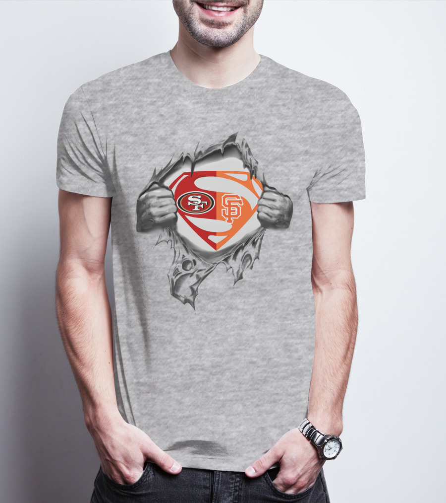49ers Sf Giants Superman Logo Fusion T-Shirt