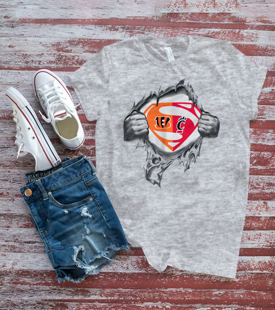 Bengals Cincinnati Bearcats Superman Logo Mashup T-Shirt