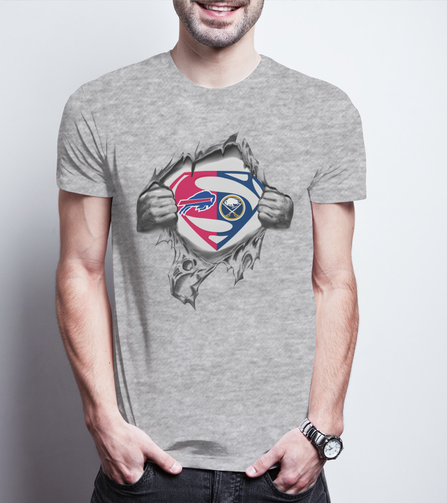 Buffalo Bills Buffalo Sabres Superman Logo Mashup T-Shirt