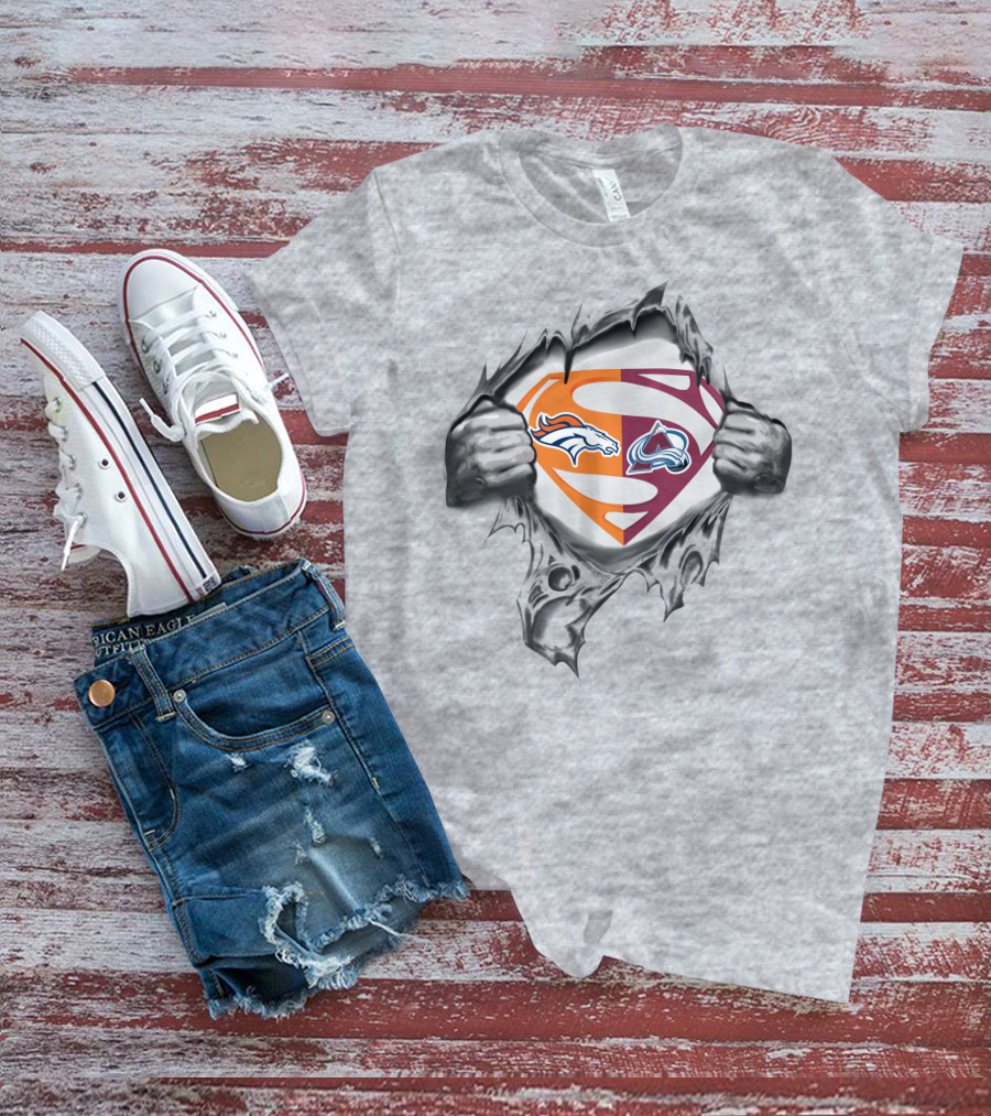 Broncos Colorado Avalanche Superman Logo Mashup T-Shirt