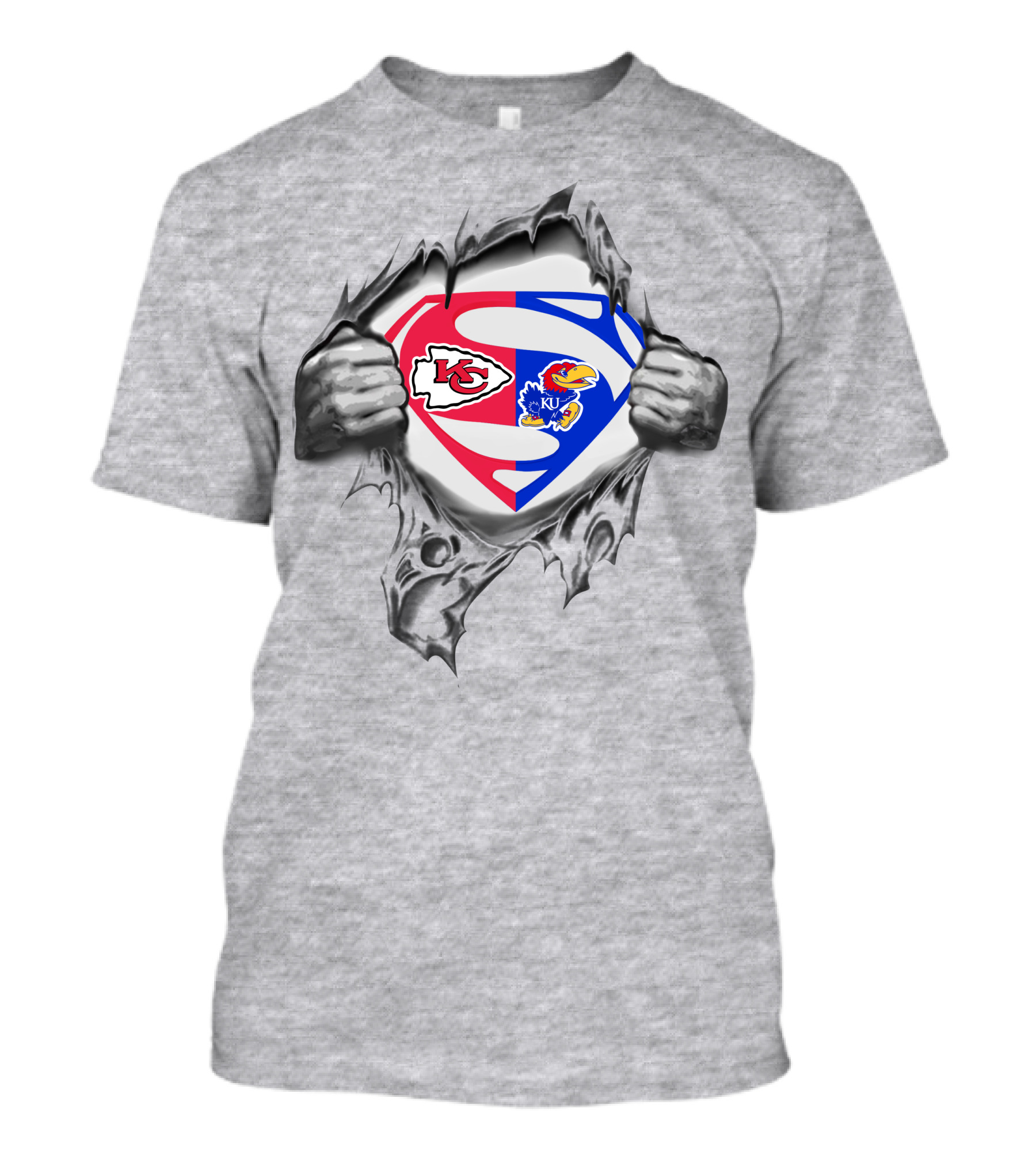 Kansas City Chiefs Kansas Jayhawks Superman Logo Combination T-Shirt