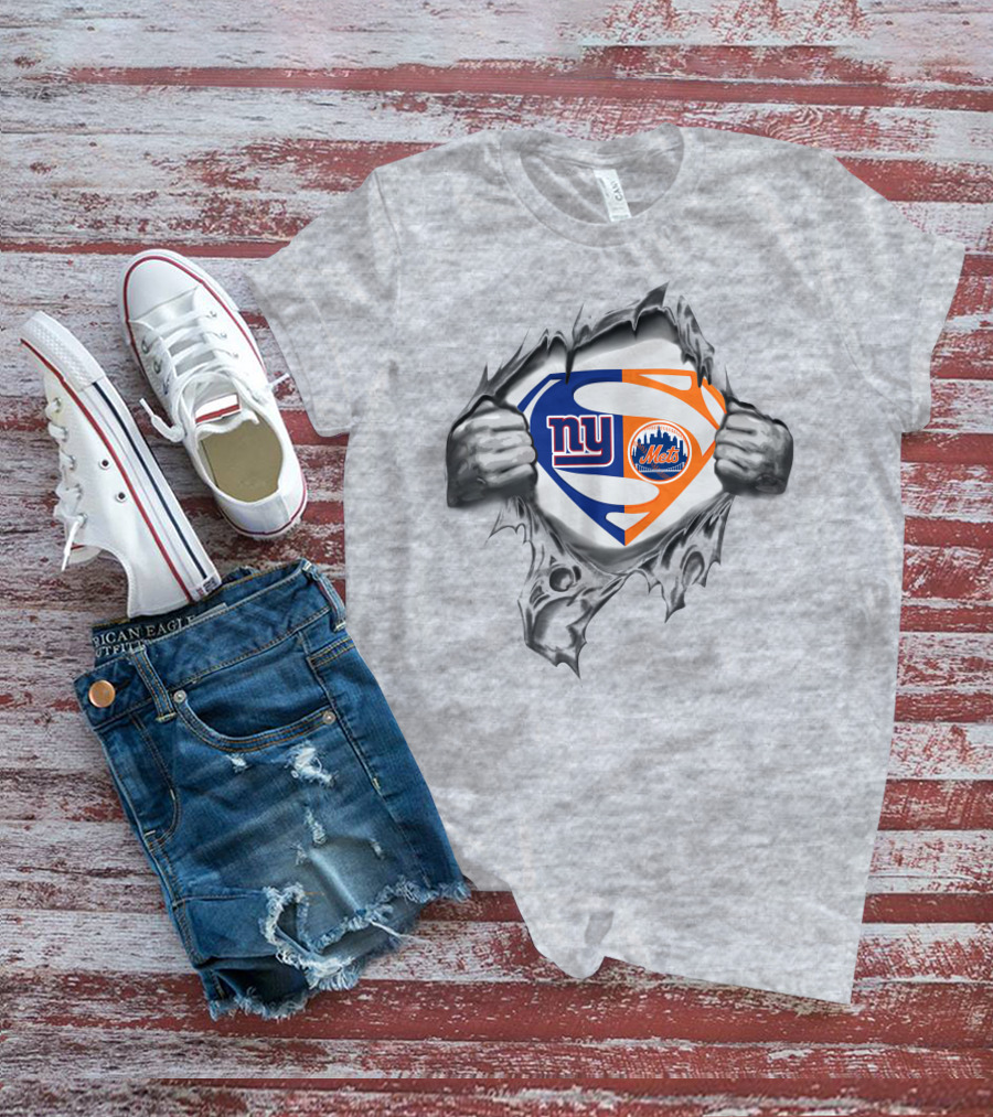 Giants New York Mets Superman Logo Mashup T-Shirt
