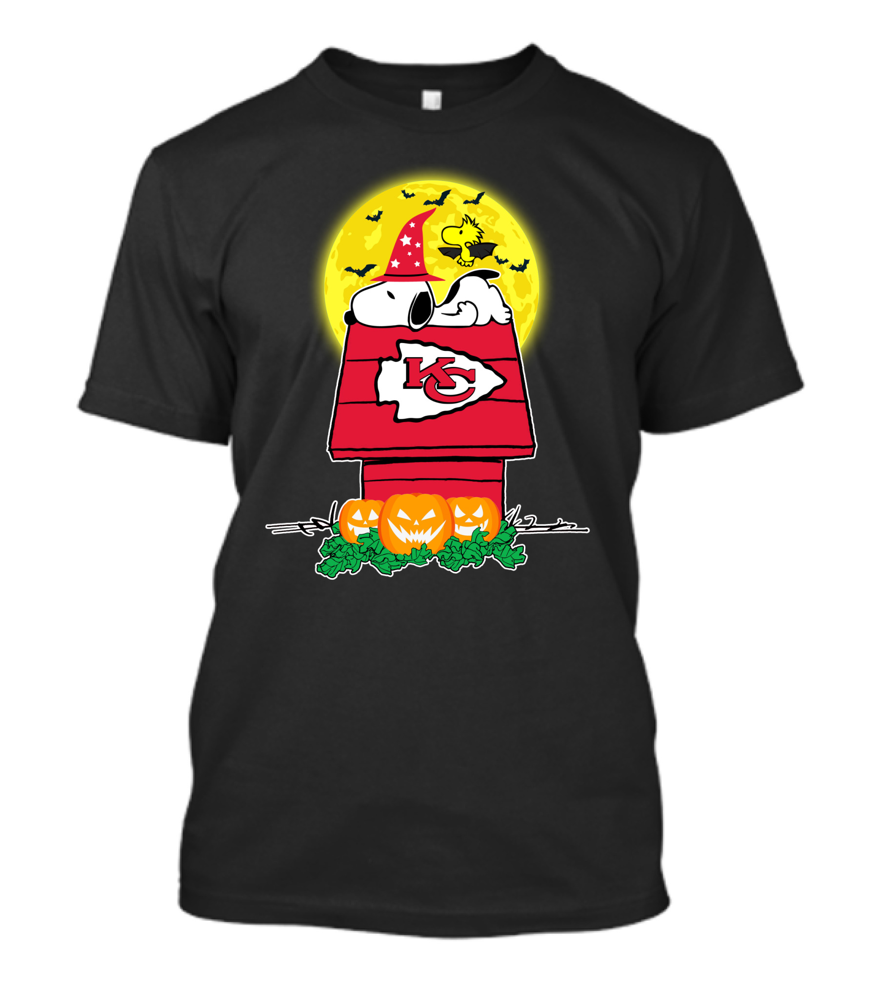 Kansas City Chiefs Snoopy Halloween Pumpkin Doghouse Moon Festival T-Shirt