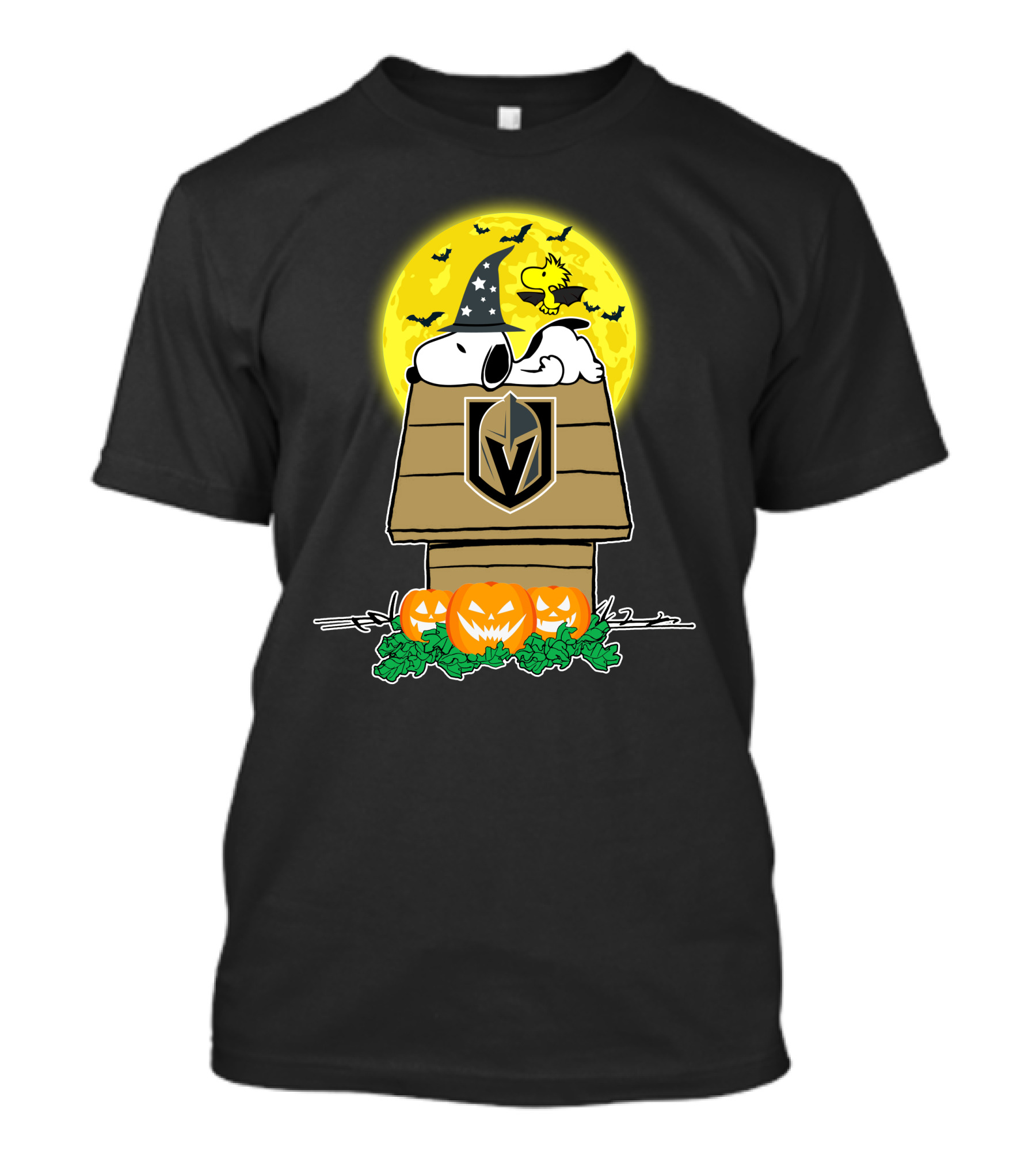 Vegas Golden Knights Halloween Snoopy And Woodstock Pumpkin House T-Shirt