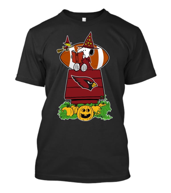 Arizona Cardinals Snoopy Halloween Football Pumpkin Scene T-Shirt