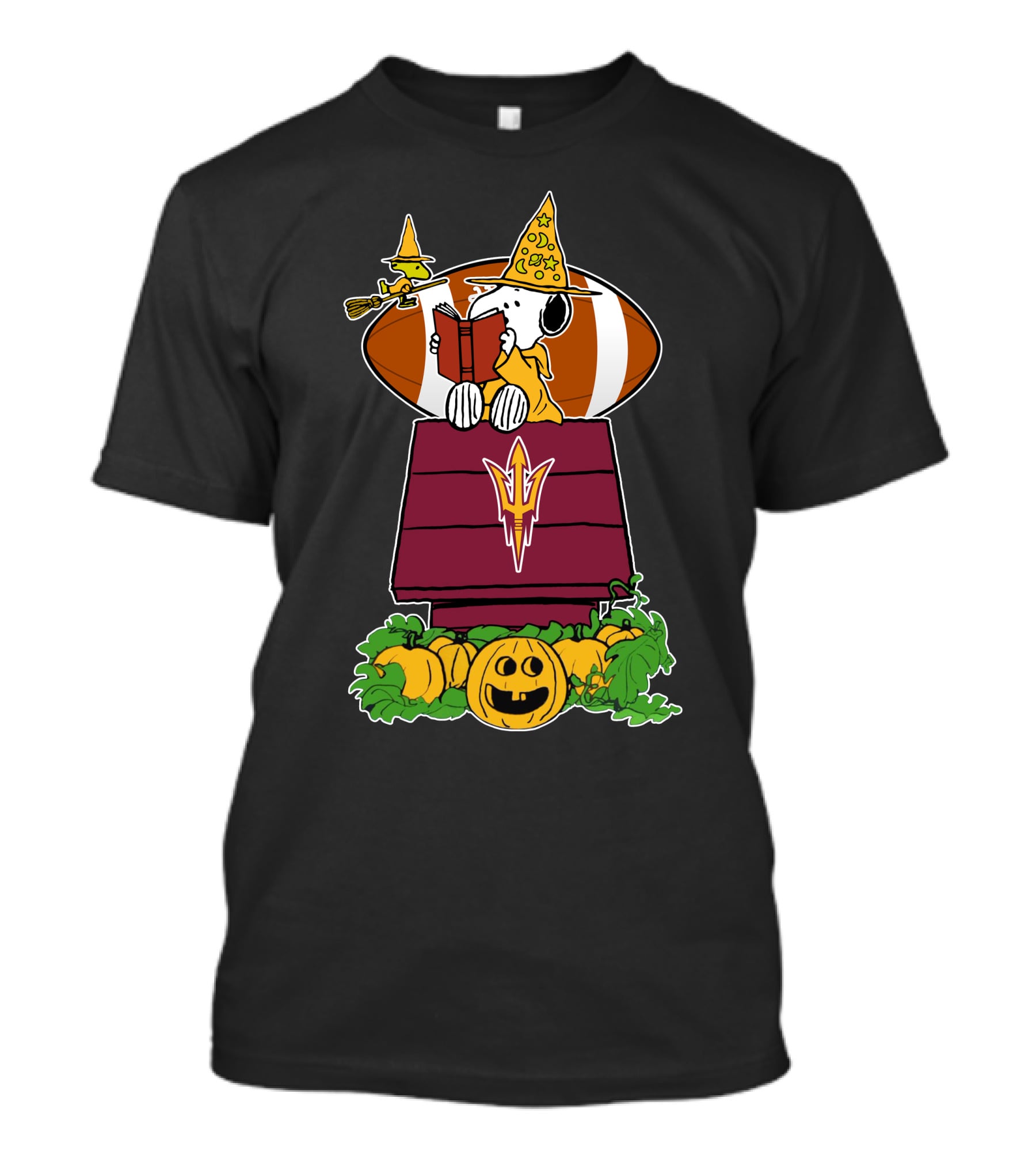 Arizona State Sun Devils Snoopy Halloween Football Charlie Brown Pumpkin T-Shirt