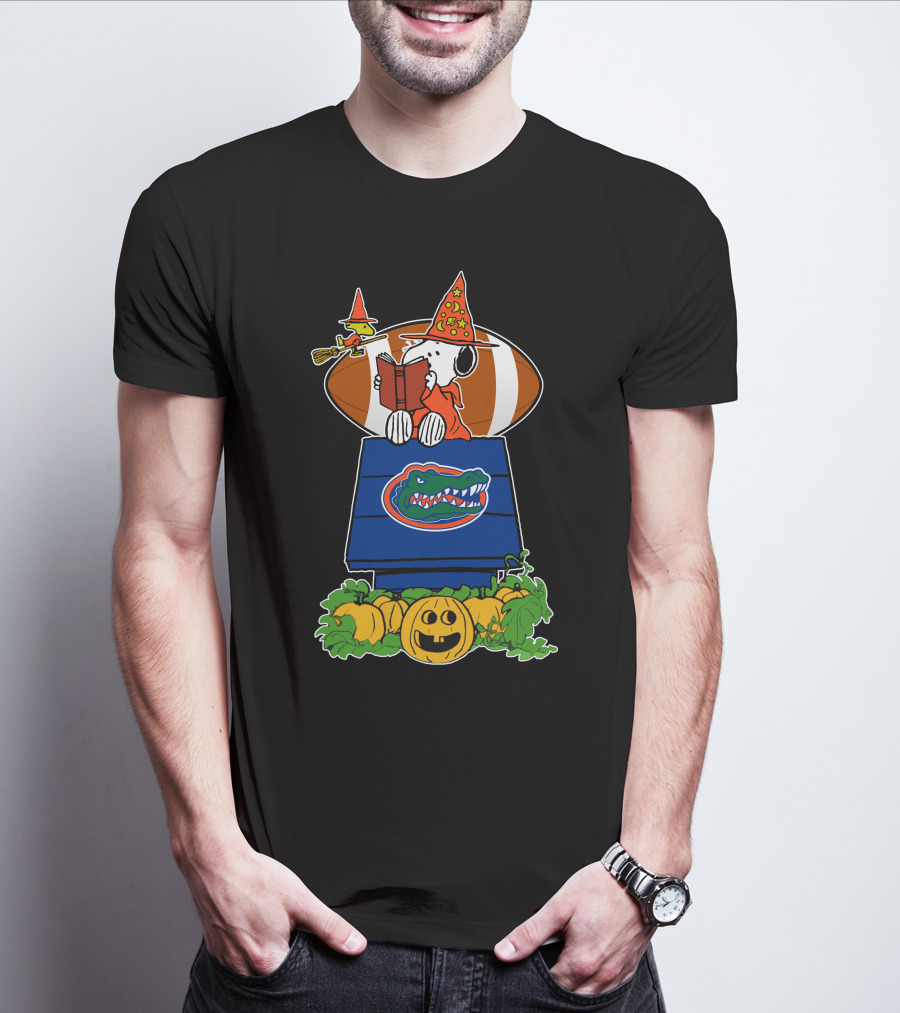 Florida Gators Snoopy Witch Hat Halloween Football Pumpkins T-Shirt