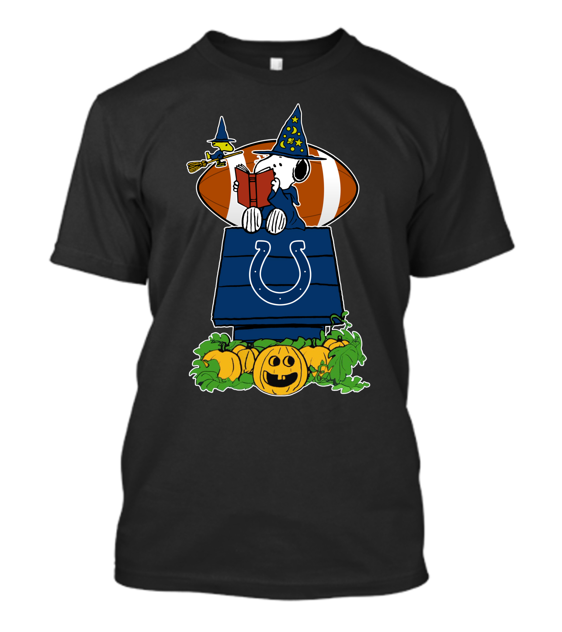Indianapolis Colts Snoopy Witch Hat Football Halloween Pumpkin T-Shirt