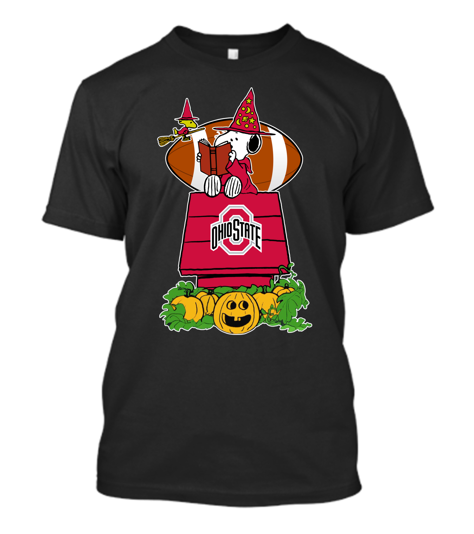 Ohio State Buckeyes Snoopy Woodstock Halloween Football Pumpkin T-Shirt