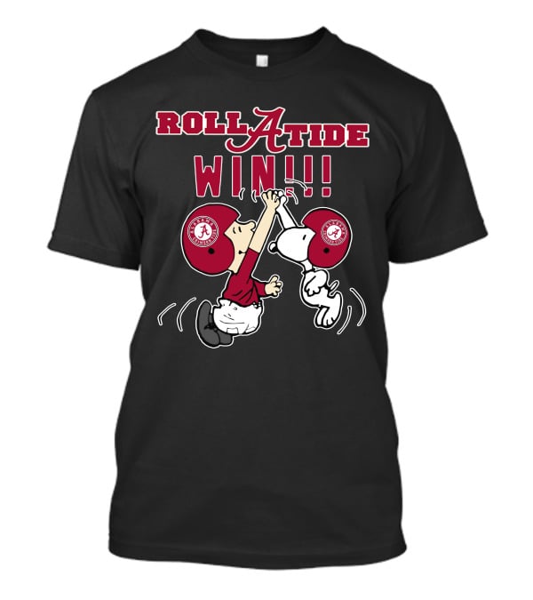 Roll Tide Alabama Crimson Tide Win Peanuts Characters High Five T-Shirt