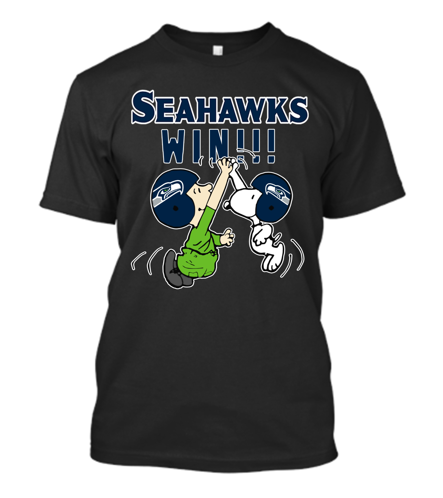 Seahawks Win Victory Celebration With Peanuts Characters T-Shirt
