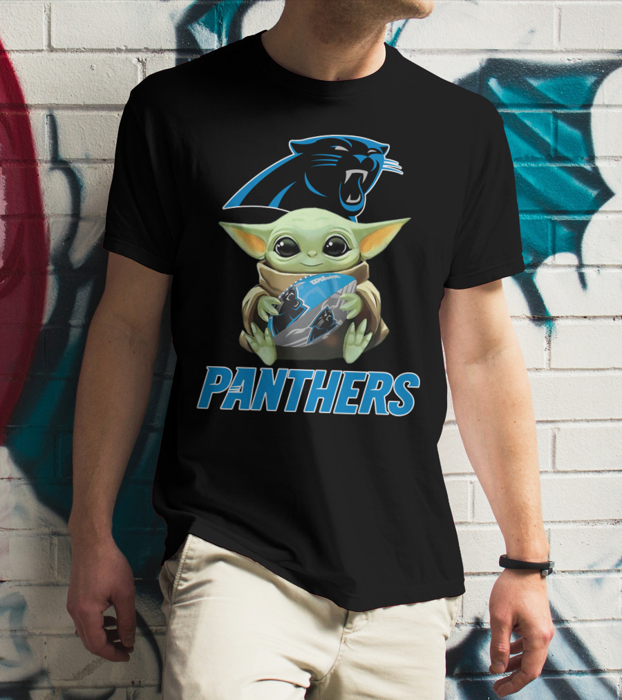 Carolina Panthers Baby Yoda Football Fan Gear T-Shirt