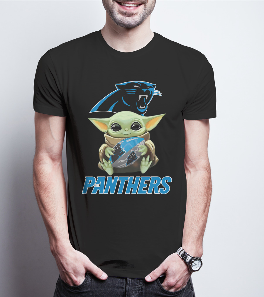 Carolina Panthers Baby Yoda Football Fan Gear T-Shirt