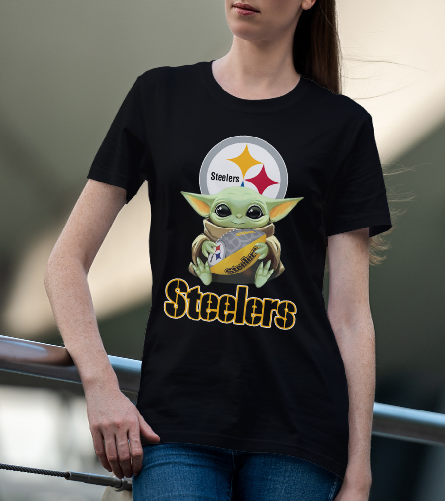 Steelers Baby Yoda Football Fan T-Shirt