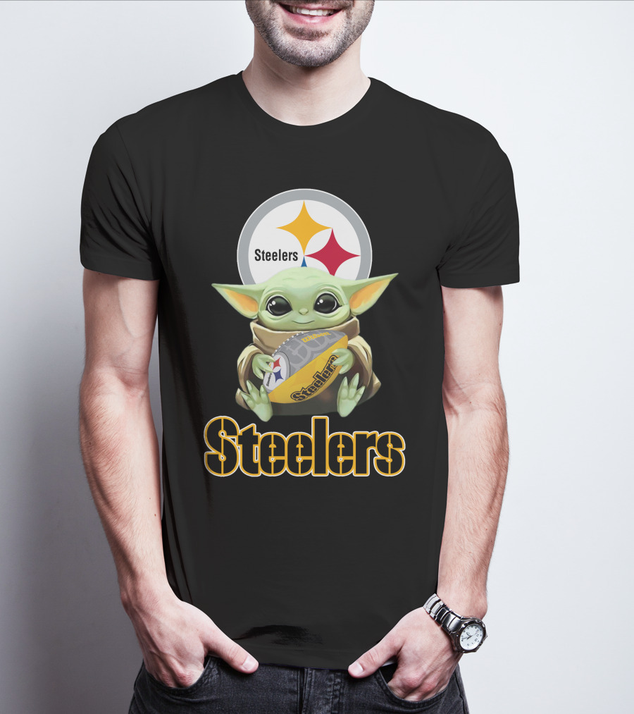 Steelers Baby Yoda Football Fan T-Shirt
