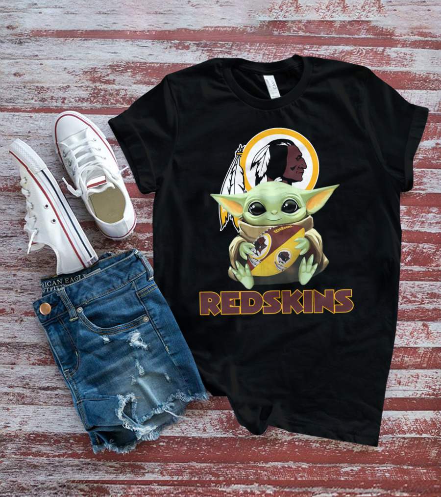 Redskins Baby Yoda Holding Washington Football T-Shirt