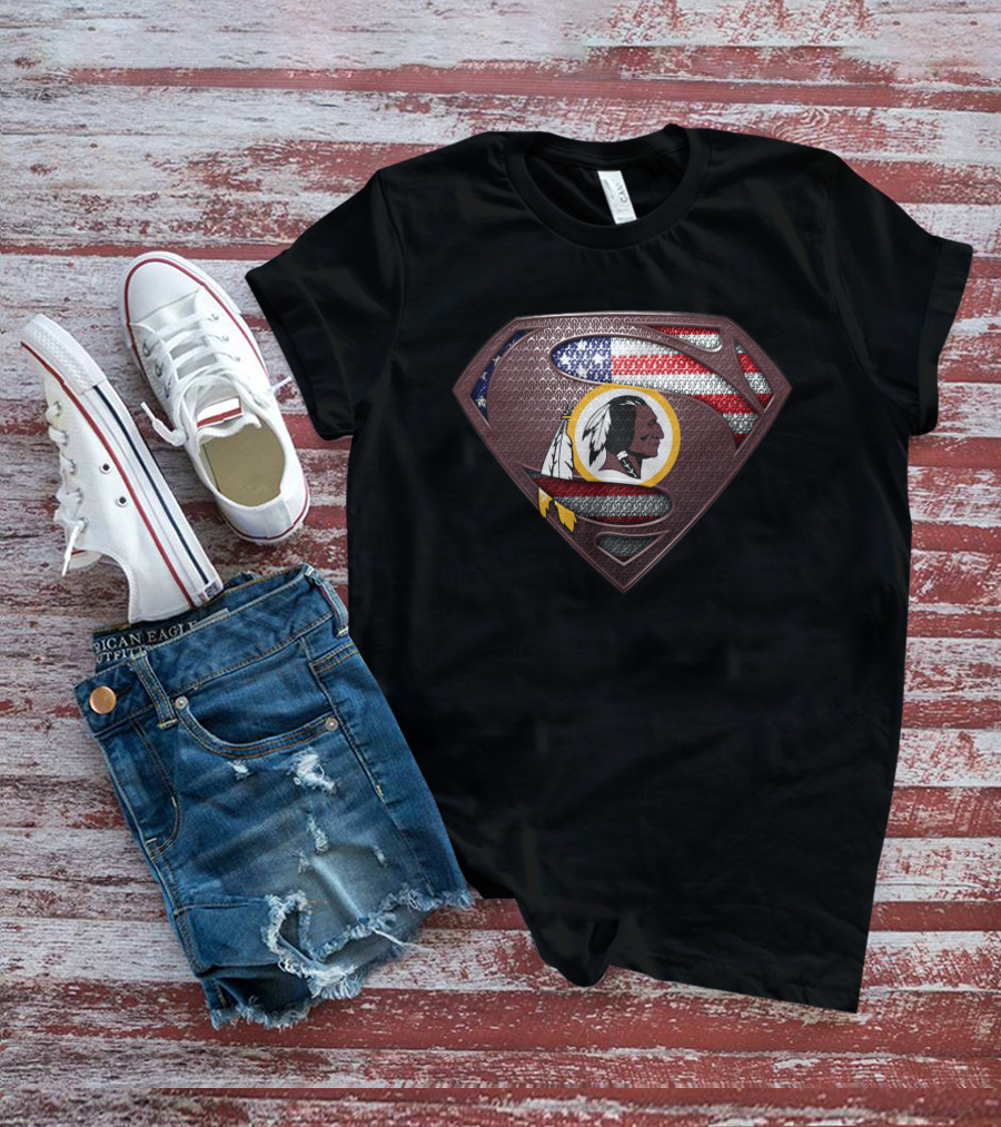 Washington Redskins Superman American Flag T-Shirt