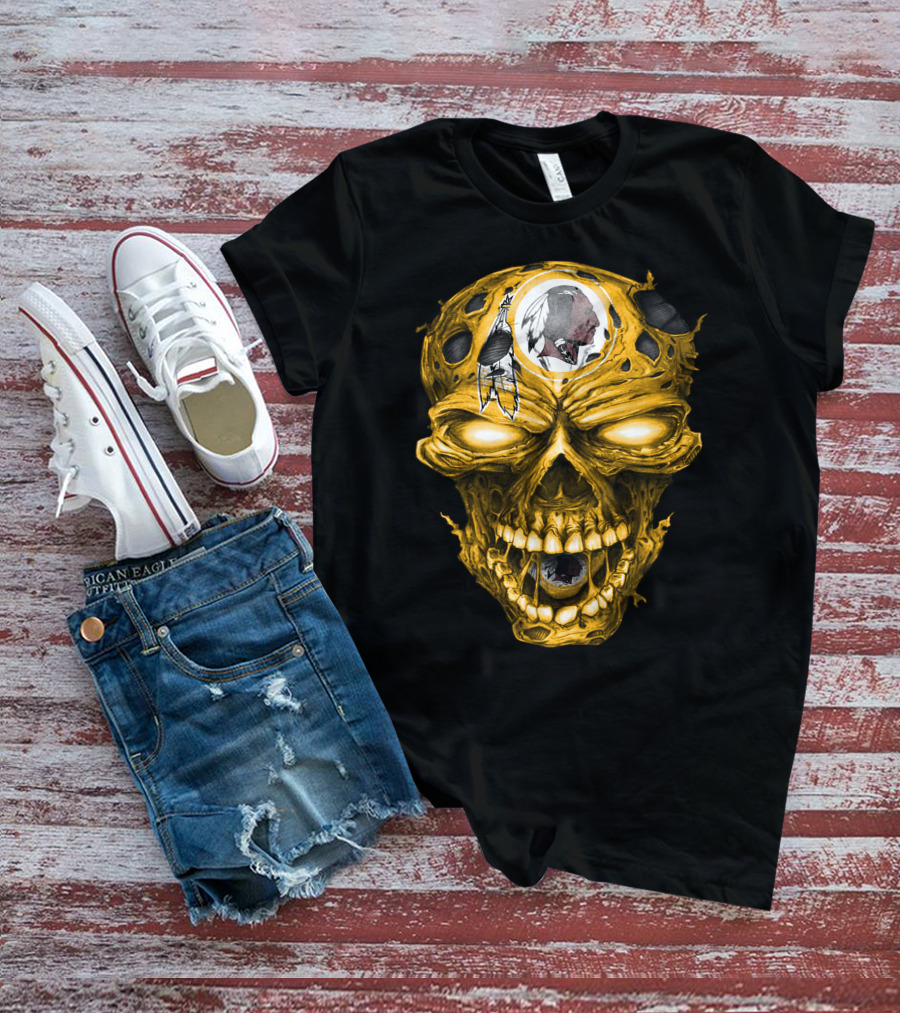 Washington Redskins Skull Emblem With Iconic Native American T-Shirt